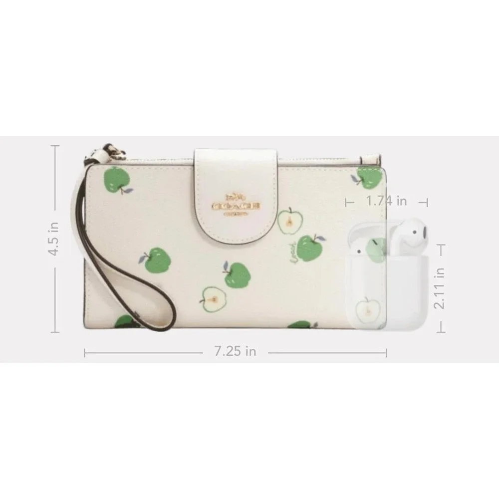 COACH Phone Wallet With Apple Print NEW